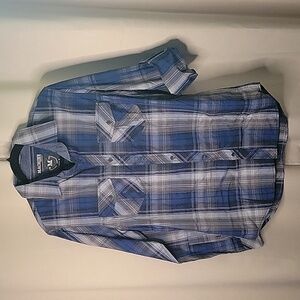 Machine Custom Company Mens Shirt Longsleeve Button Down Plaid